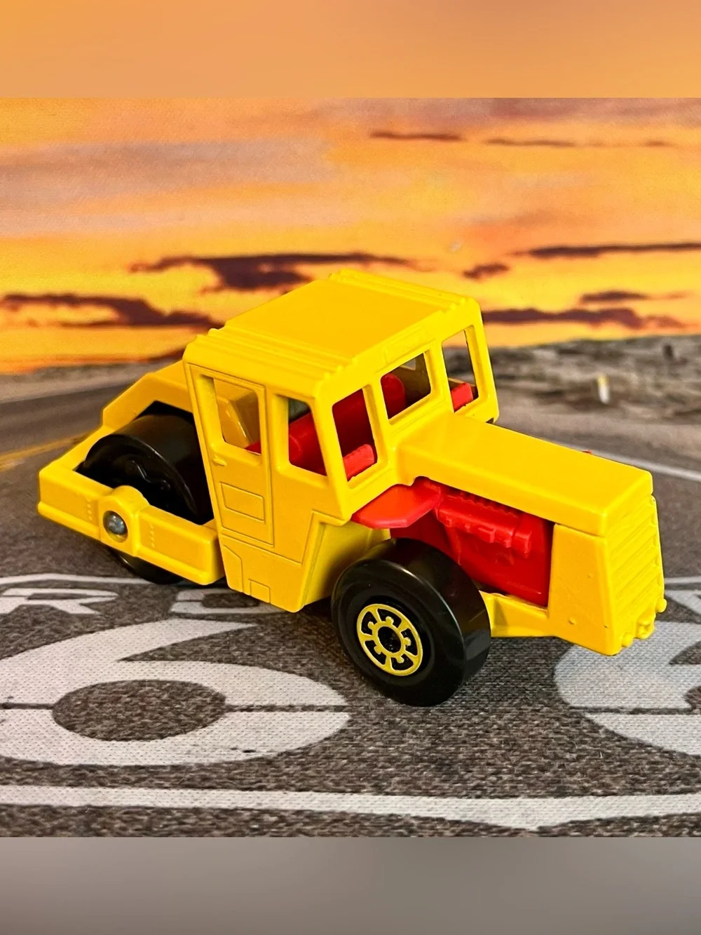 Vintage Lesney Matchbox 1978 Yellow Bomag Road Roller No. 72 Made In England